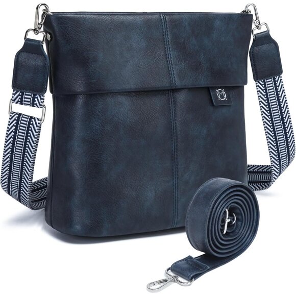 Women Crossbody Purse Leather Bag with Adjustable Straps Medium Organizer - Picture 1 of 7